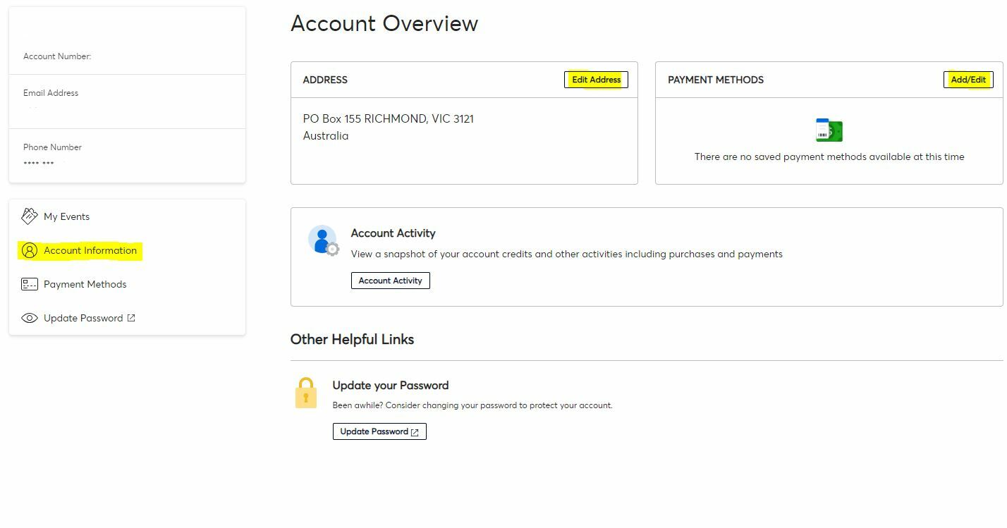 Account overview